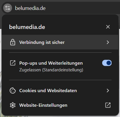 Browser mit SSL-Zertifikat - Verbindung ist sicher
